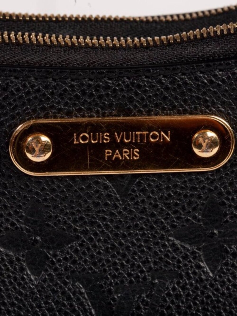 Authentic Louis Vuitton Black Monogram Empreinte Leather Liv Pochette - Picture 7 of 8